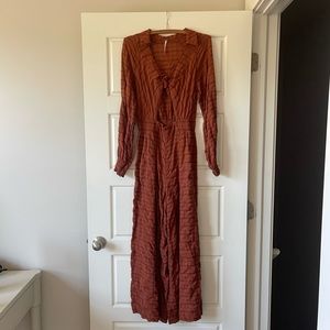 Free people rust jumpsuit